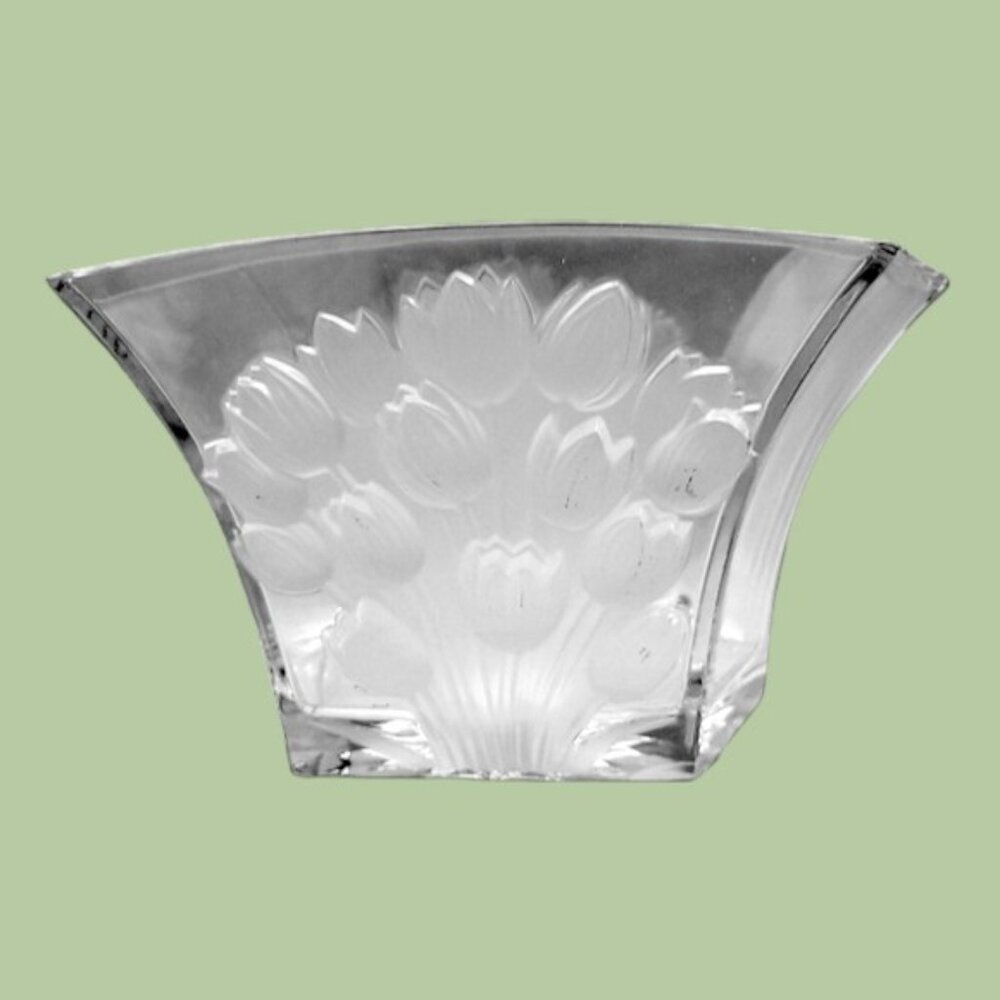 Vintage Bohemian Glass Lead Crystal Tulip Vase